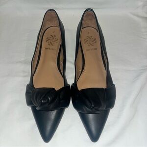 Sam & Libby Laurena Knotted Pointed Toe Black Flats SZ 8